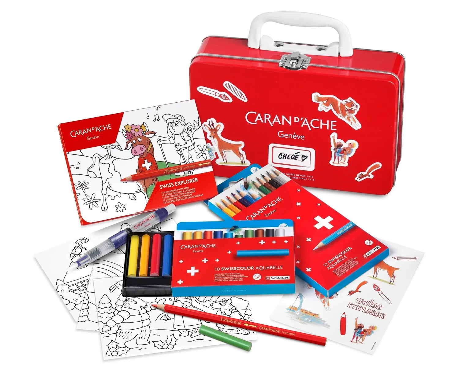 Caran D'Ache Swisscolor Travel Kit: Water-Soluble Pencils, Pastels & Creative Set