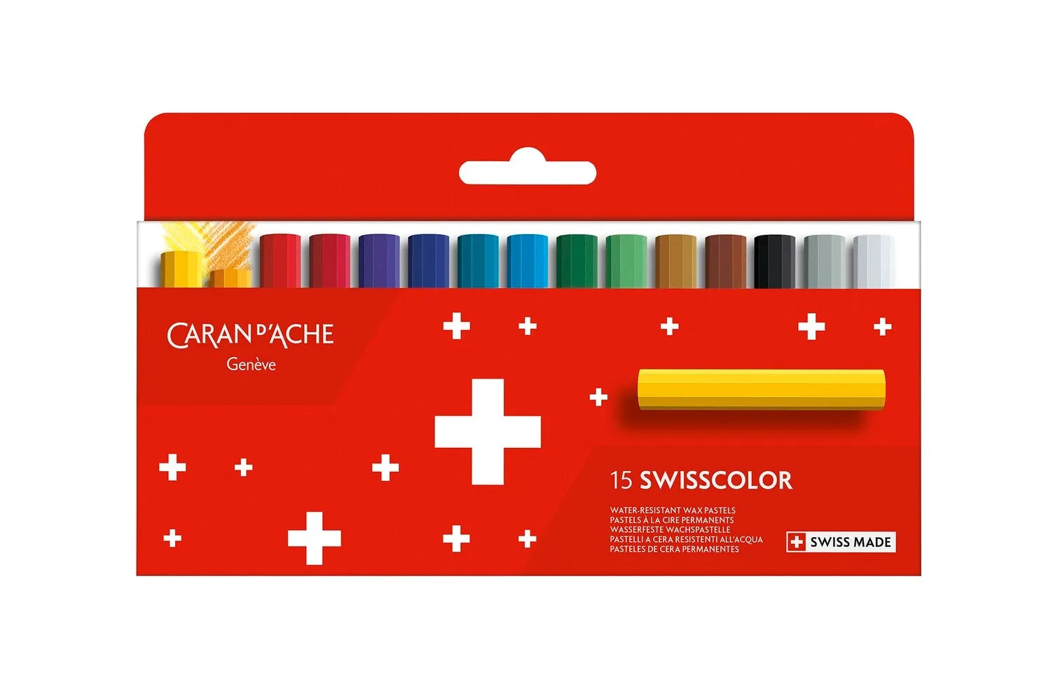 Caran D'Ache Swisscolor Waterproof Wax Pastel 15 Shades