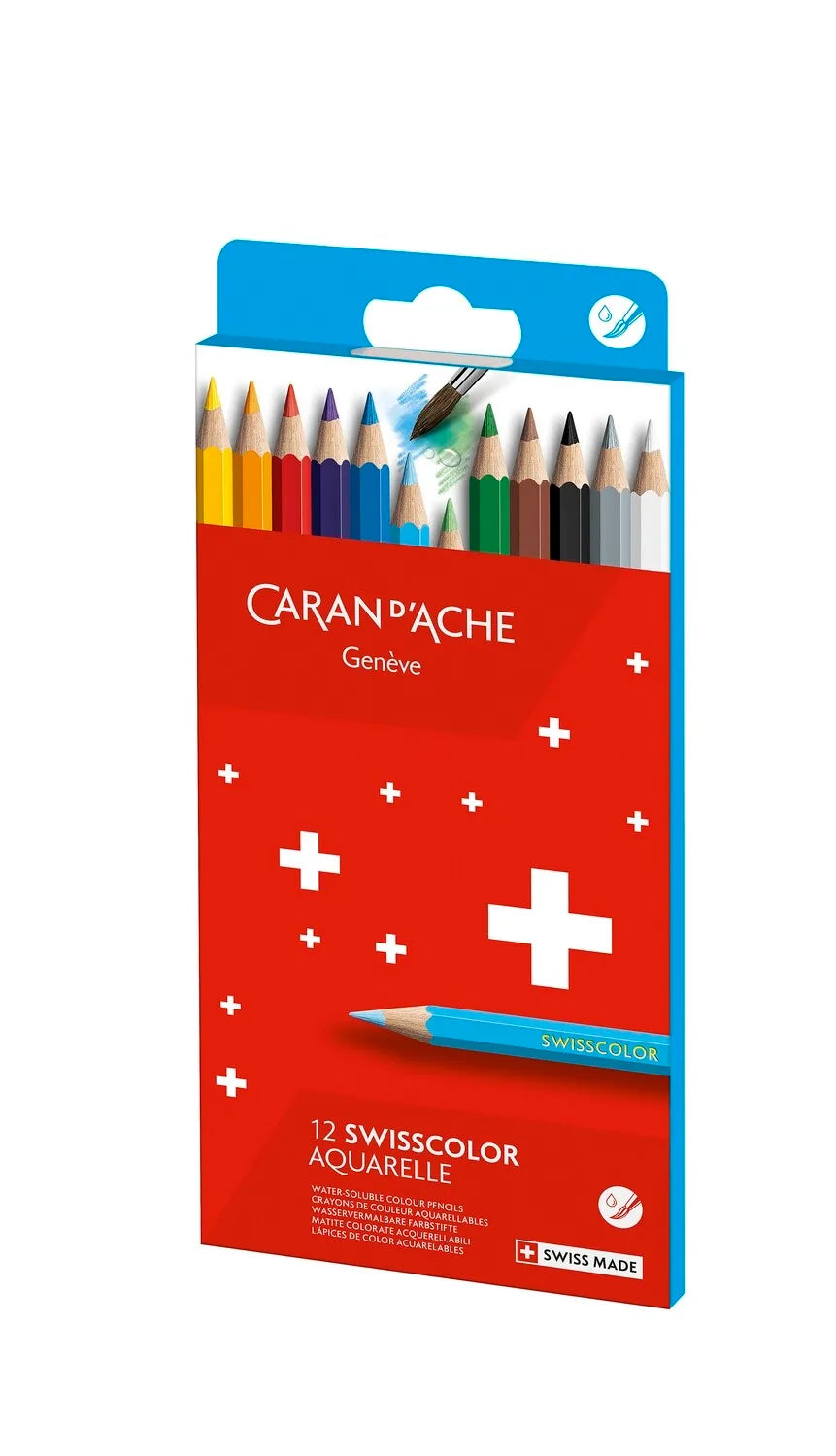 Caran D'Ache Swisscolor Water Soluble Pencils 12 Shades