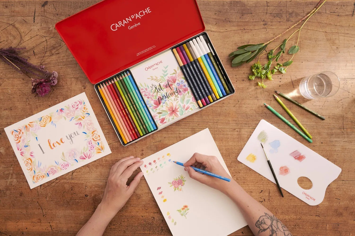 Caran D'Ache X Julie Thomas: Watercolour Set with Pencils, Pens & Online Class