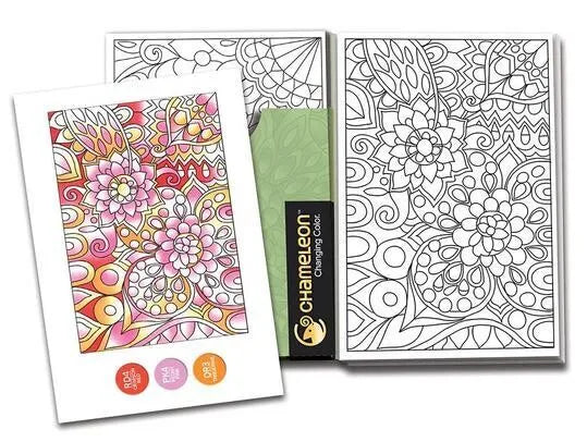 Chameleon Floral Patterns Coloring Cards