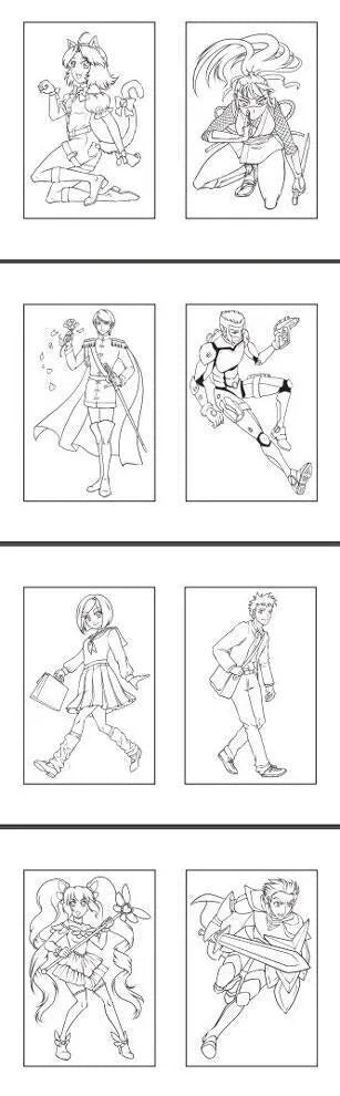 Chameleon Manga Coloring Cards for Creative Artists