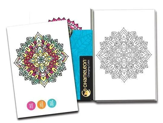 Chameleon Mini Mandalas Coloring Cards