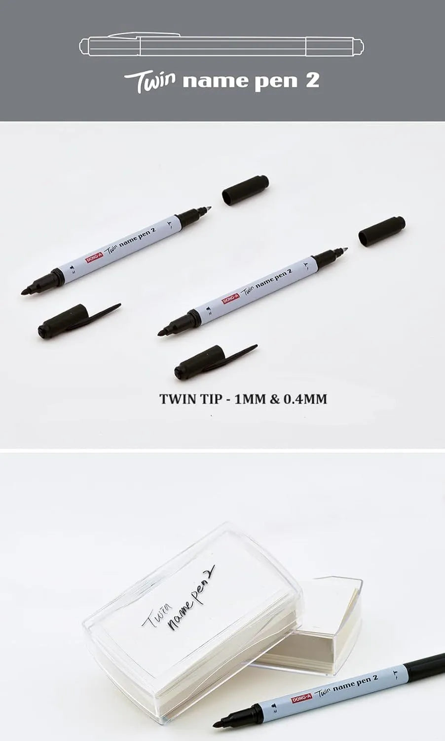Dong-A Permanent Marker Dual Tip 1Mm & 0.4Mm 12 Marker Set.