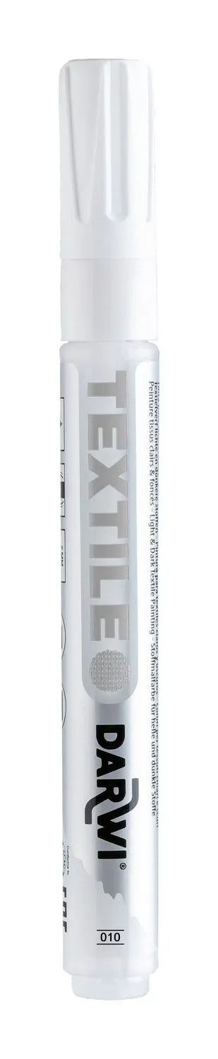 Darwi Textile Waterbased Fabric Paint Marker White 2 Mm