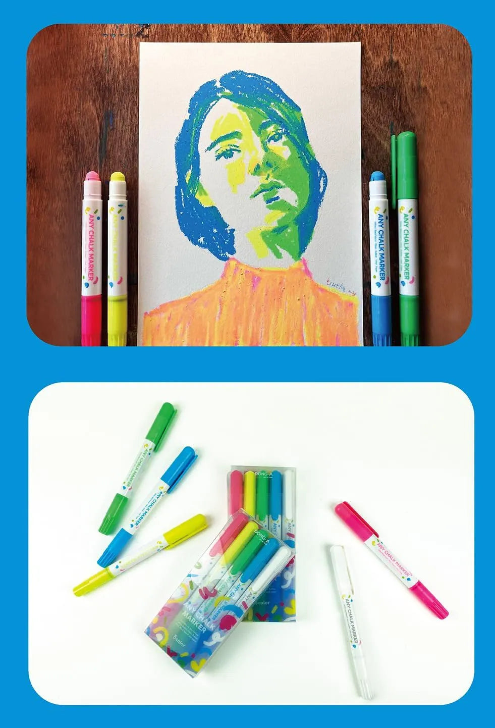 Dong-A Board & Glass Chalk Pen Marker – Smooth Writing on Multiple Surfaces