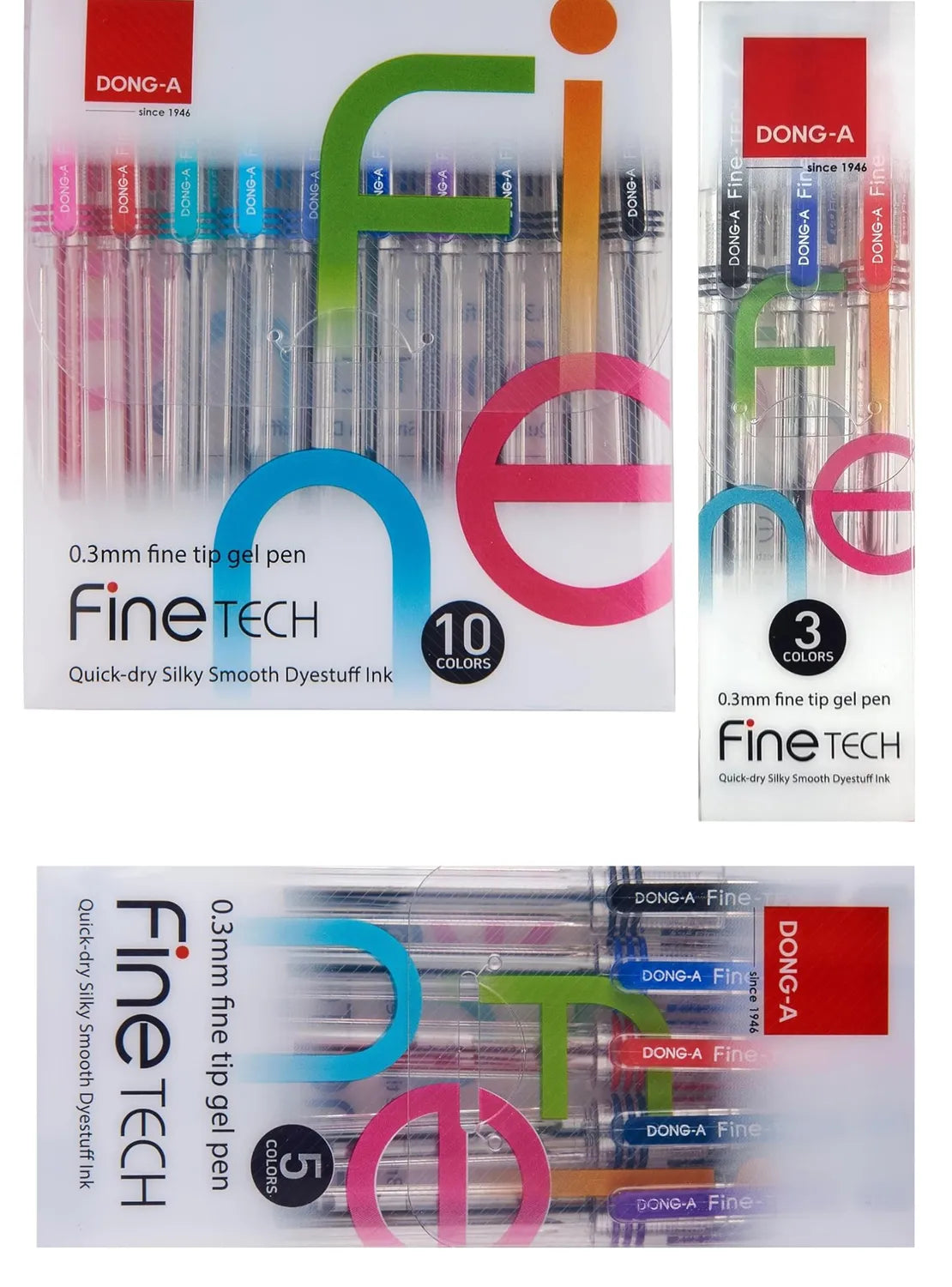 Dong-A Fine-Tech 0.3mm Color Gel Pen Set – Precision & Vibrancy for Creative Writing