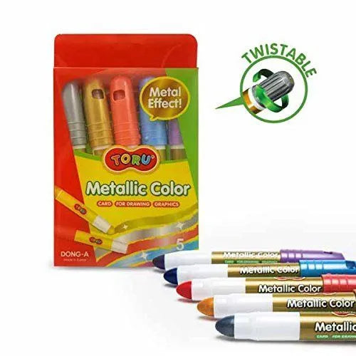 Dong-A Toru Metallic 5 Color Crayon Set