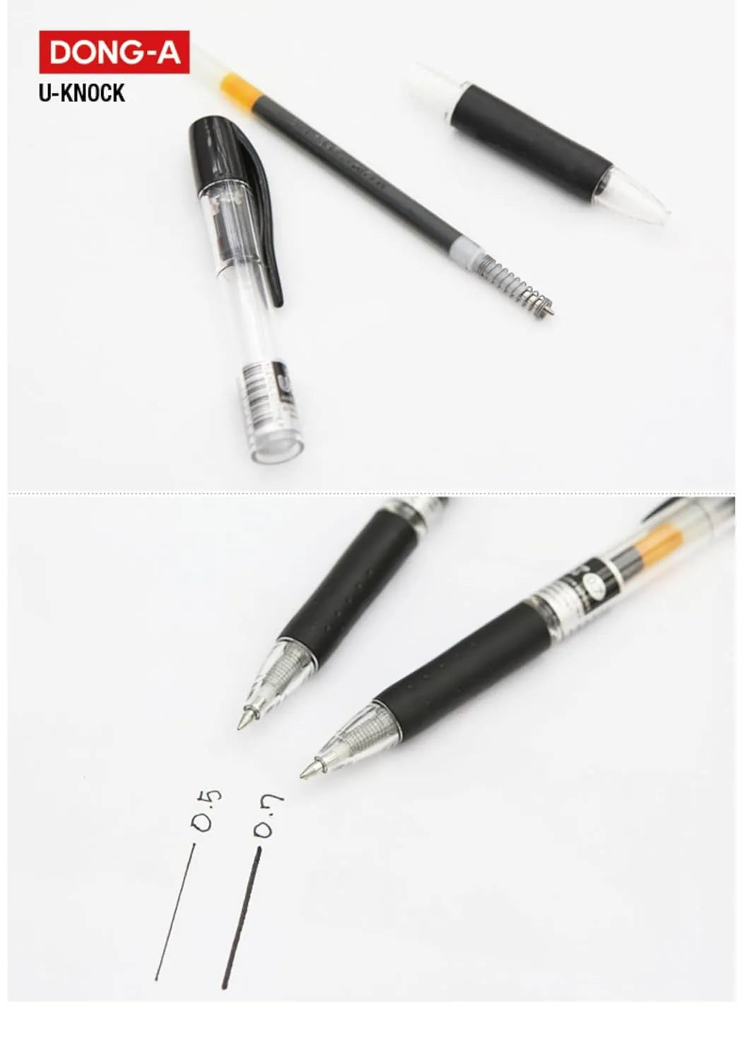 Dong-A U-Knock Retractable Gel 0.7mm for Smooth Writing