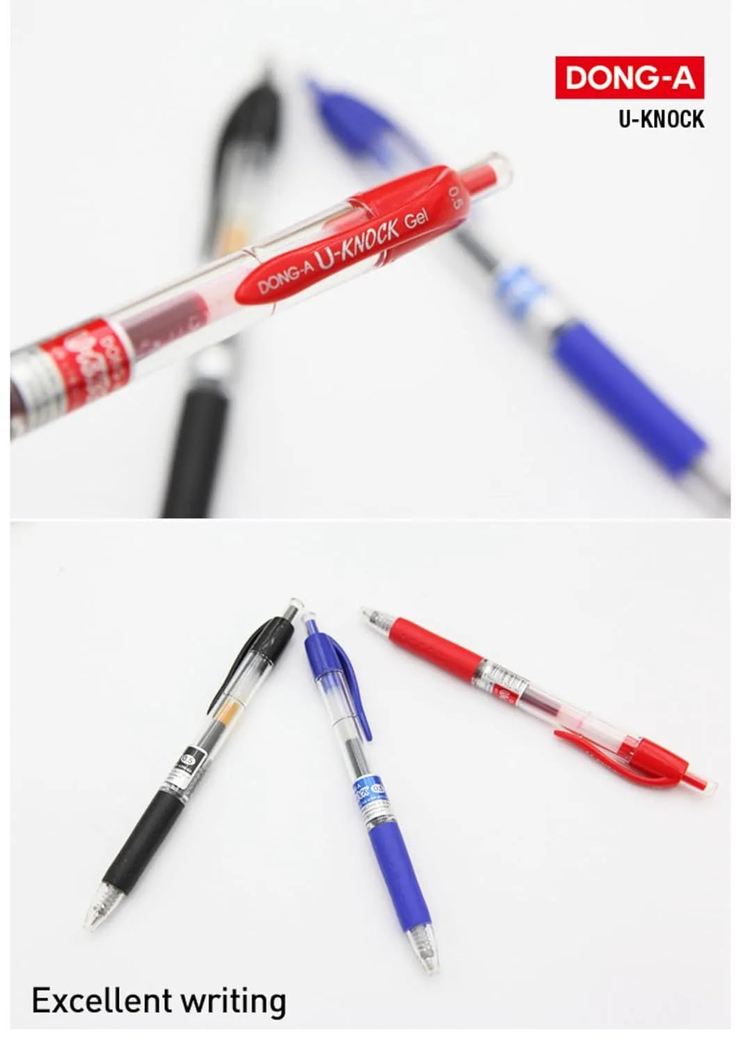 Dong-A U-Knock Retractable Gel 0.7mm for Smooth Writing