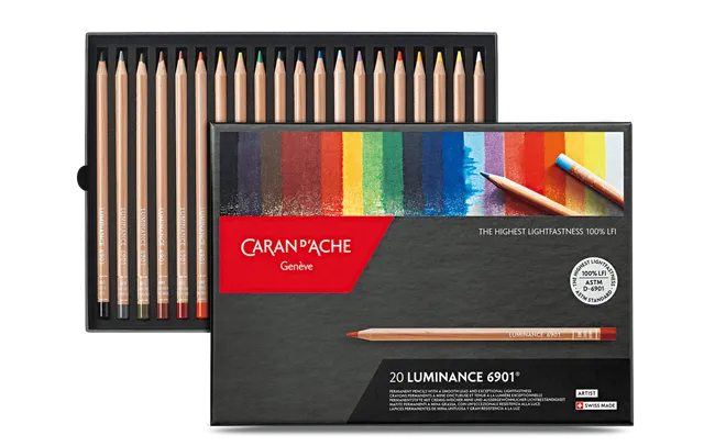 Caran d’Ache Luminance 6901 Set of 20 – Best Artist Colour Pencils
