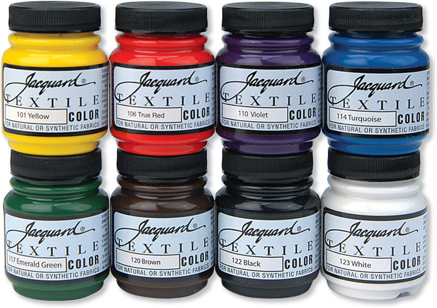 Jacquard Textile Primary Color 8-Color Set – Premium Fabric & Surface Paint Kit (66.54 Ml Jars)