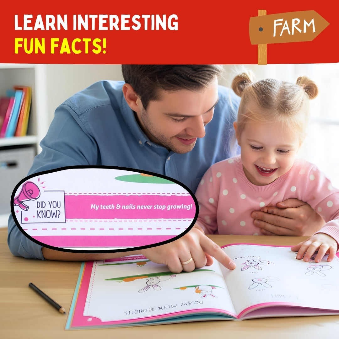 PepPlay Step By Step Drawing Book - Cute Farm Animal | Easy Drawing Practice for Kids | 5+ Years