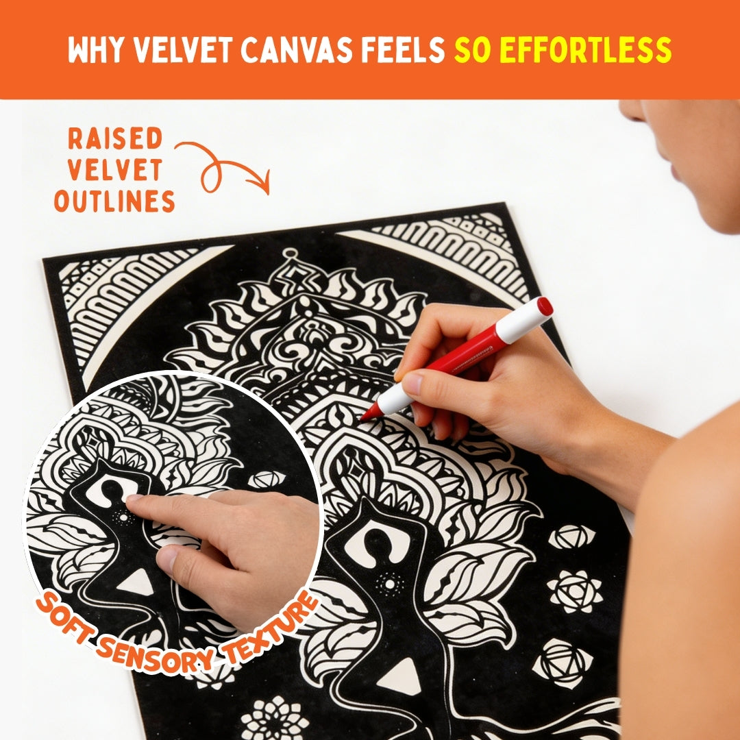 PepPlay Velvet Colouring Posters - Mindful Yoga | Creative Mindful Colouring | 8+ Years