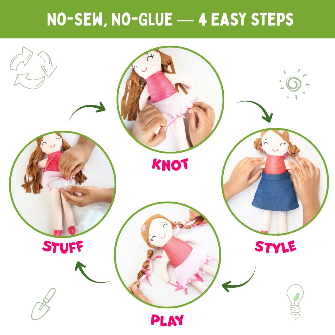 PepPlay Make Your Eco Doll | No-Sew DIY Sustainable Craft | 6+ Years