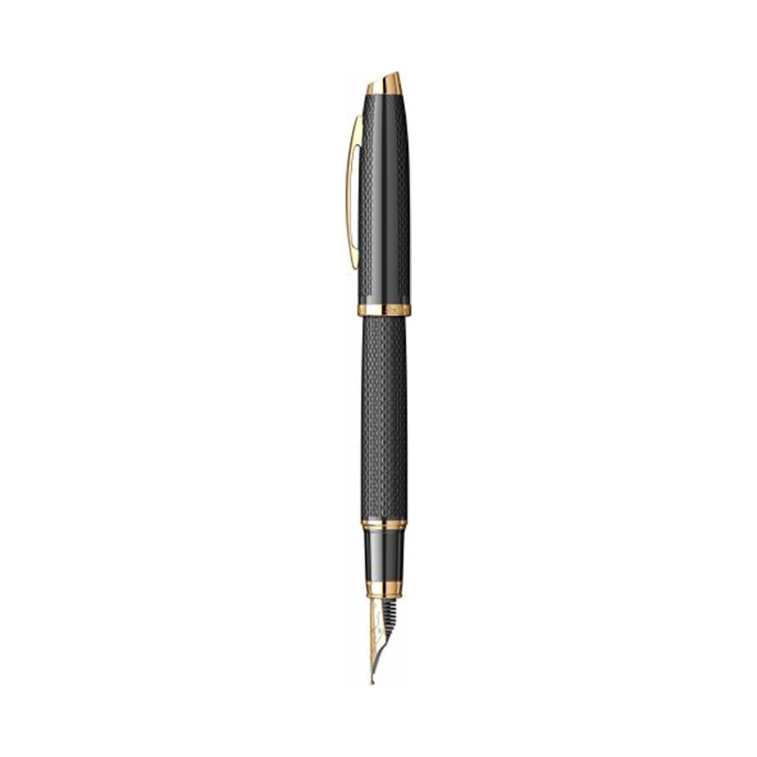 Scrikss | Oscar 390 | Fountain Ink Pen | Medium | Matt Black with Gold Trims Scrikss