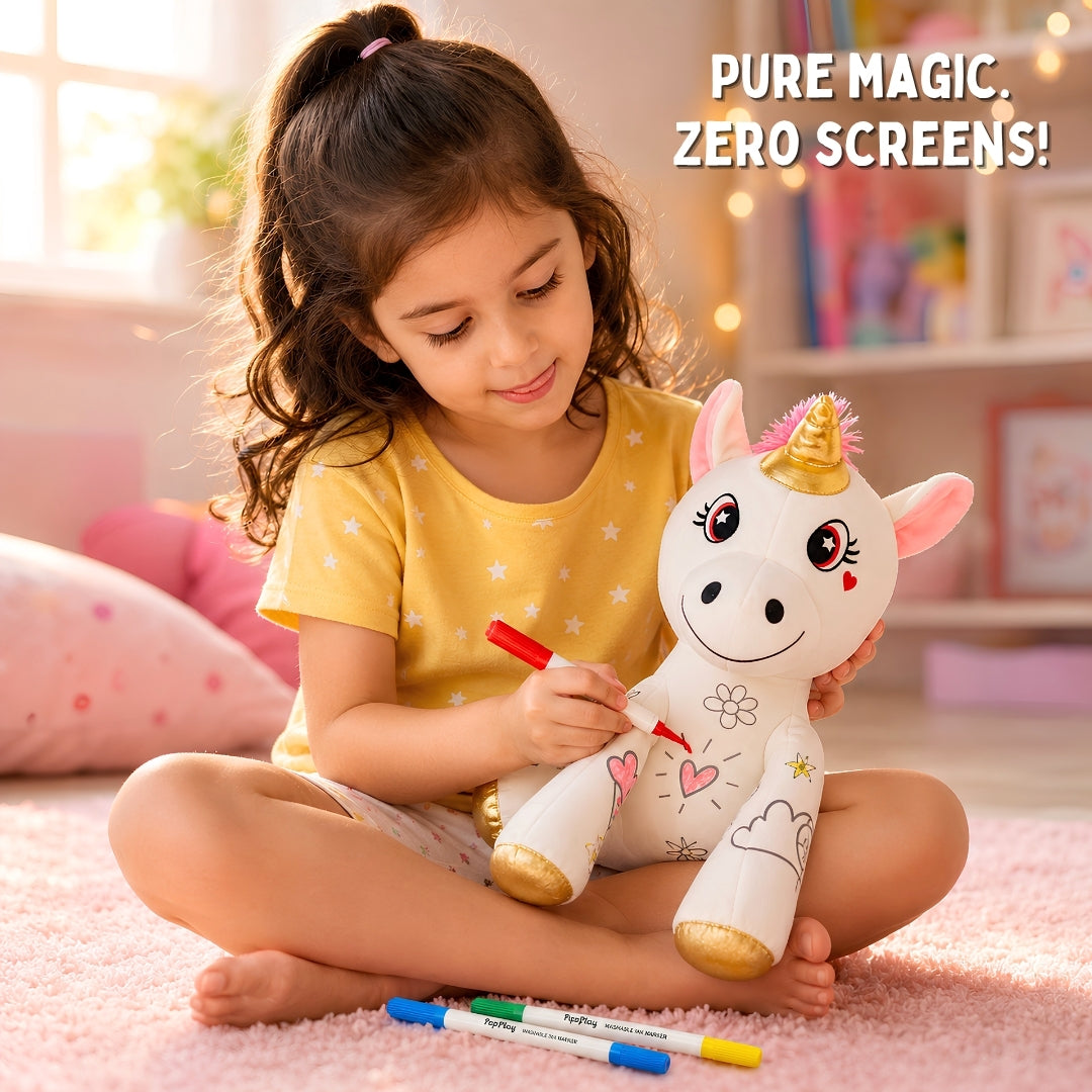 PepPlay Redoobles Doodle Unicorn | Wash, Colour & Reuse Fun | 3+ Years