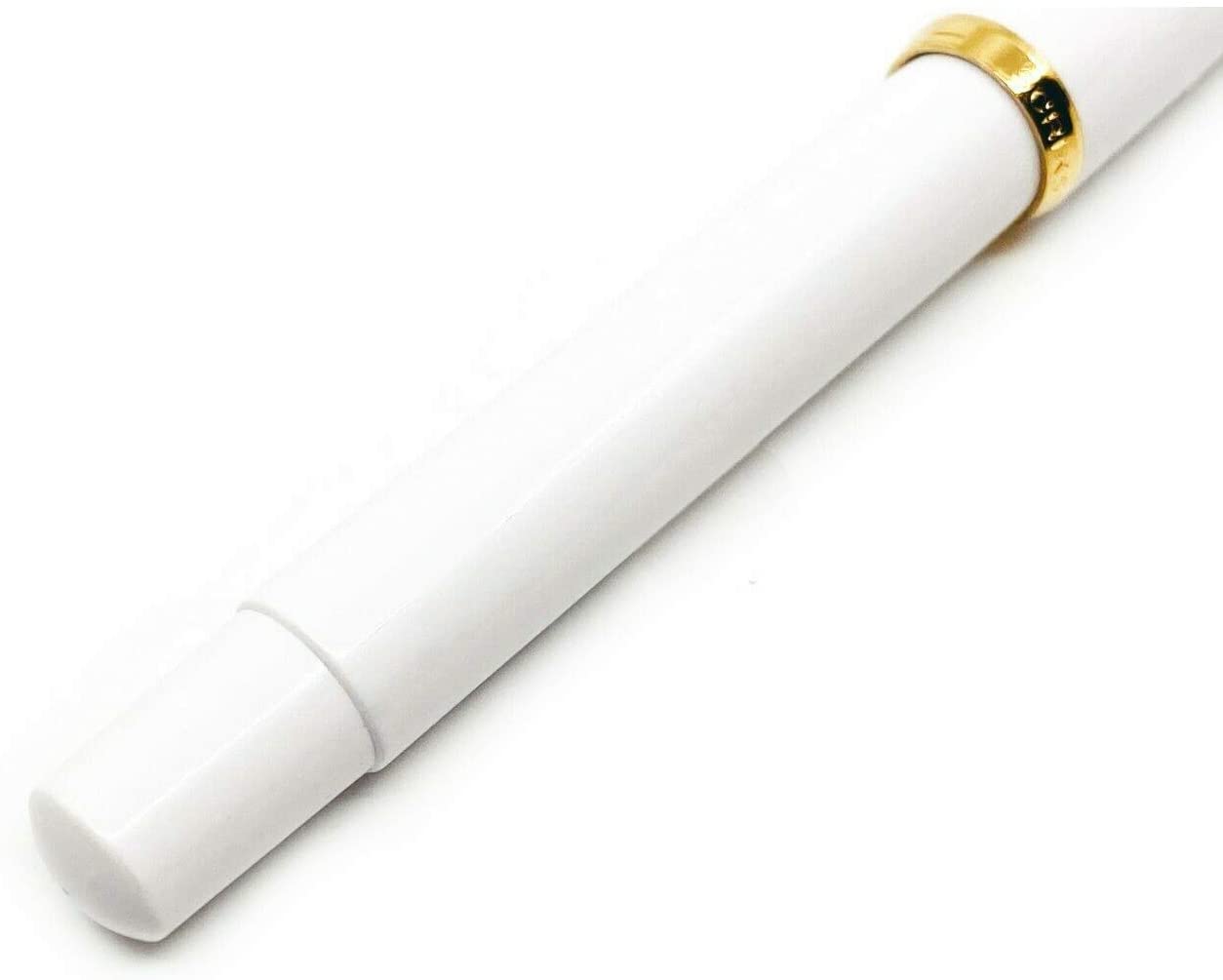 Scrikss | 419 Legendary | Fountain Ink Pen | Medium Nib | Gold Plated | Glossy White Barrel Scrikss