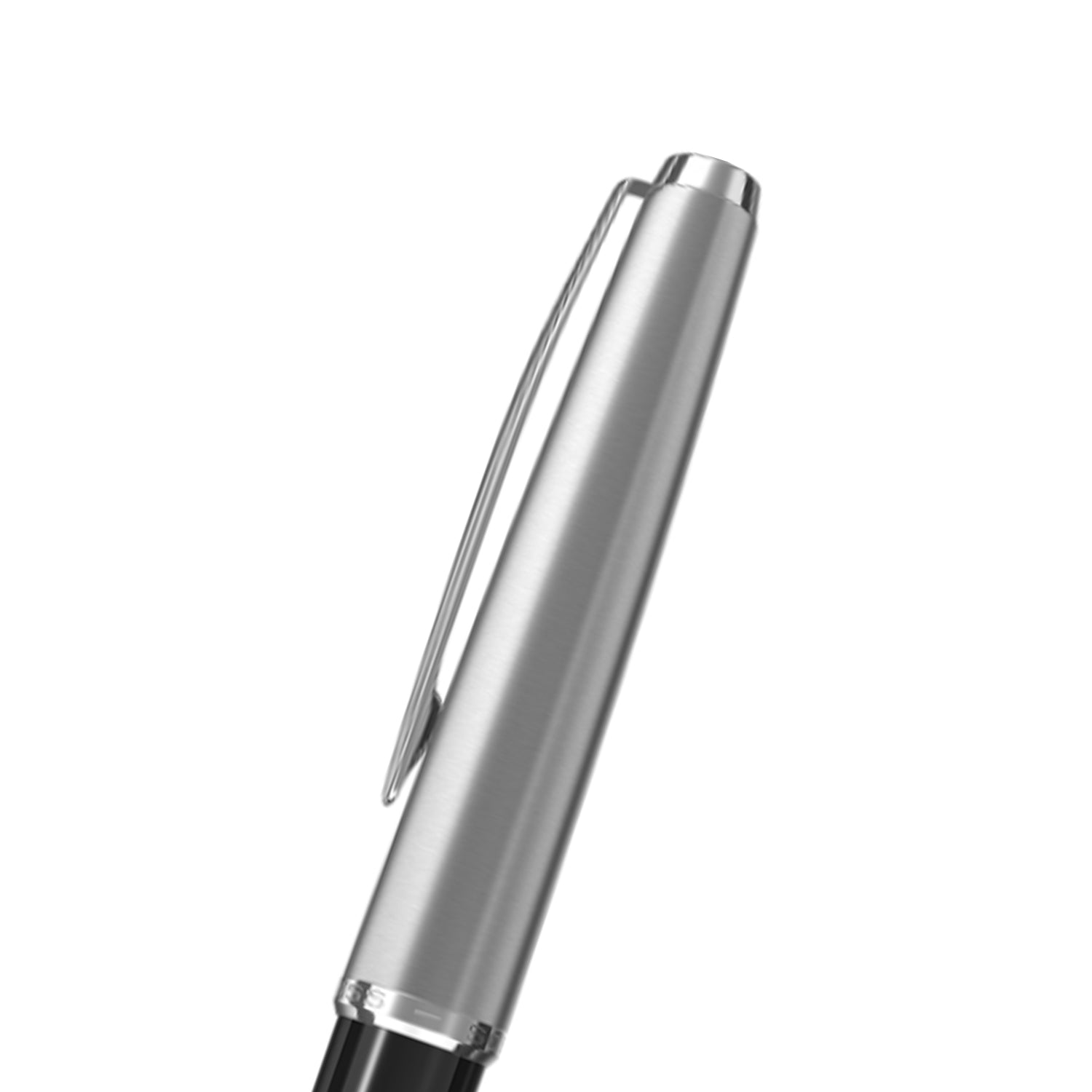 Scrikss Metropolis 78 Black Fountain Ink Pen With Medium Size Nib,Stainless Steel Cap, Chrome Trims, Mounted Converter Scrikss