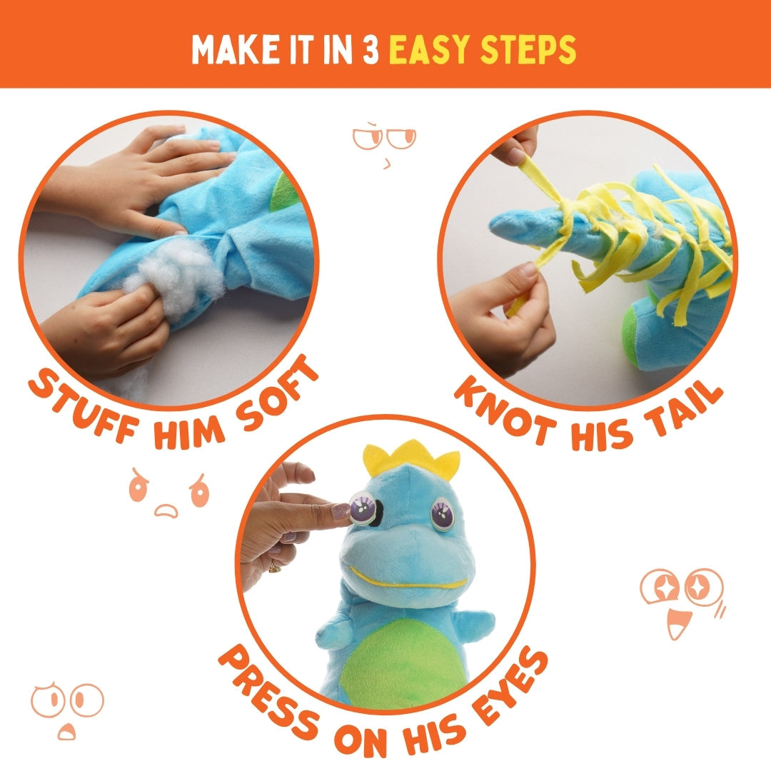 PepPlay Make Your Dinosaur Toy | No-Sew DIY Learning Toy | 4+ Years