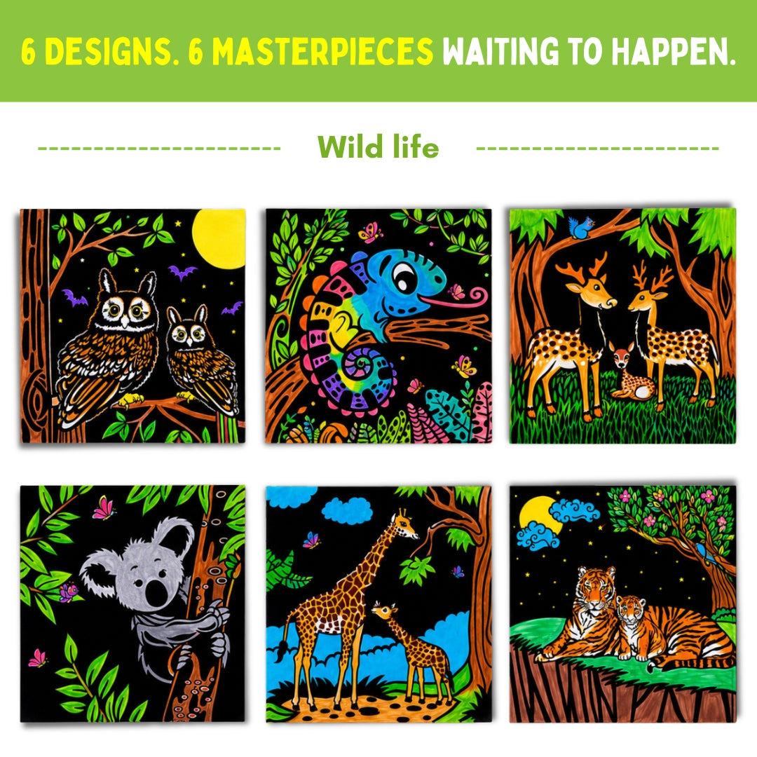 PepPlay Colour in Velvet - Wild Life | Mess-Free Colouring Fun | 3+ Years