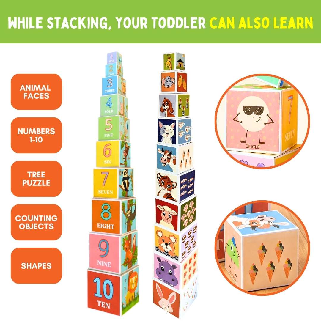 PepPlay Stacking & Nesting Cube | Early Learning Through Stacking Play | 1+ Years