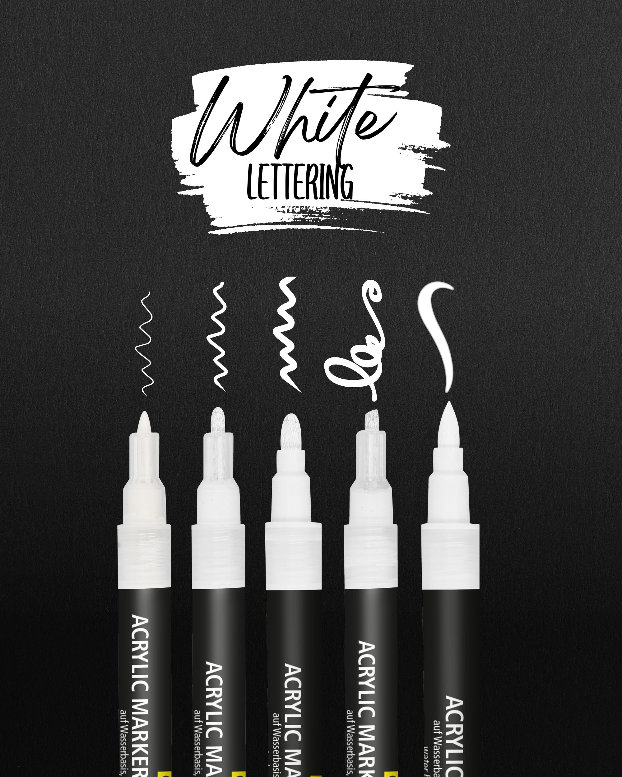 Online White Lettering Set – Opaque Markers for Calligraphy & Crafts