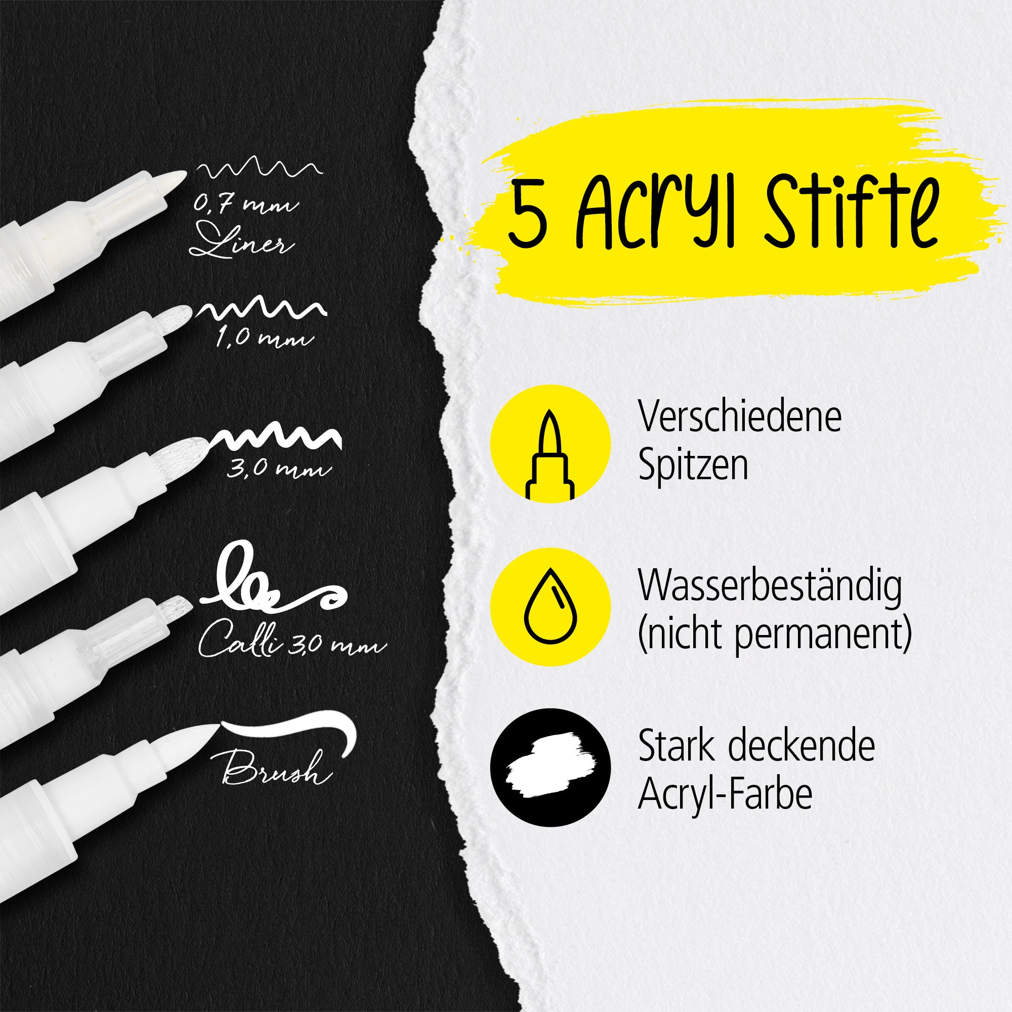 Online White Lettering Set – Opaque Markers for Calligraphy & Crafts