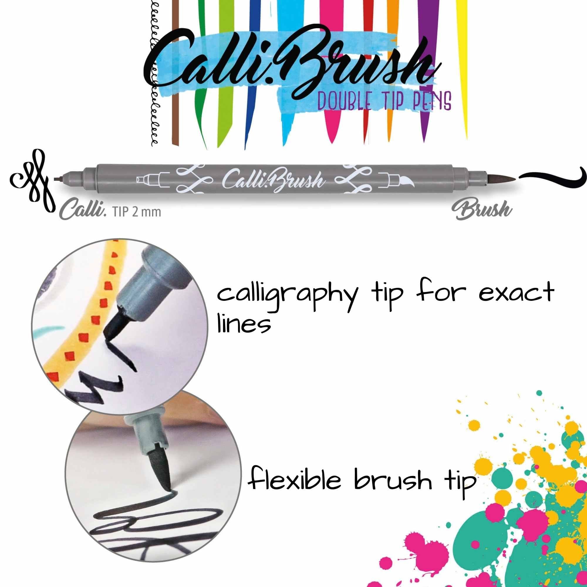 Online Calligraphy Brush Double Tip Pens – 11-Colour Set (Calligraphy + Brush)