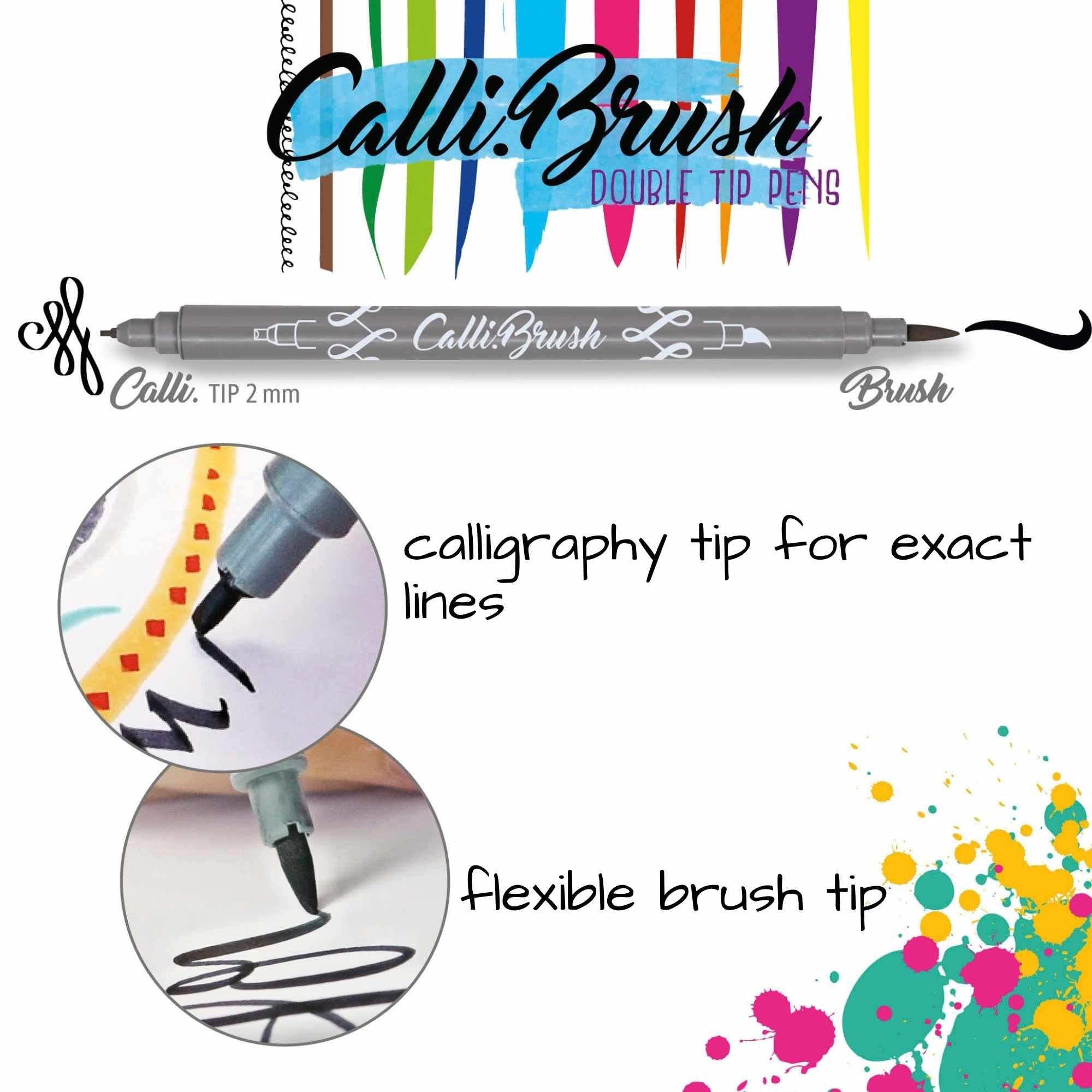 Online 19051 Calligraphy Brush Set – 10 Hand Lettering Brush Pens (Double Tip)