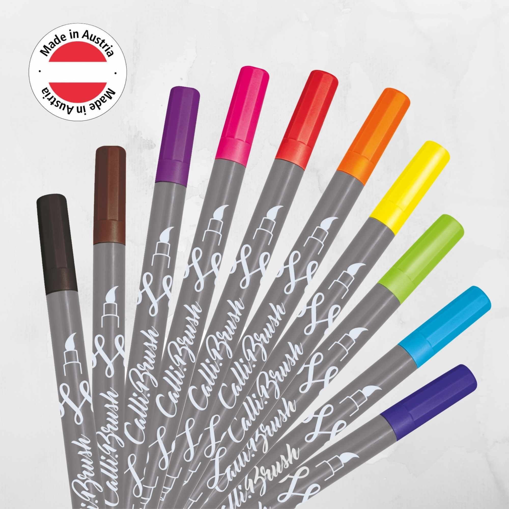 Online 19051 Calligraphy Brush Set – 10 Hand Lettering Brush Pens (Double Tip)