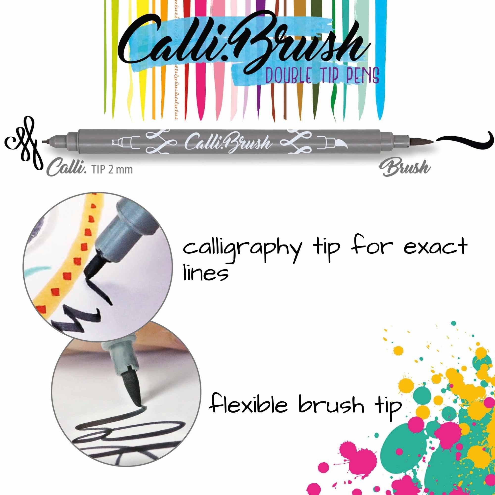 Online Calligraphy Brush NEON Brush Pens – Set of 5 (Double Tip)