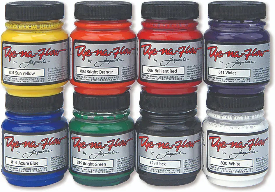 Jacquard Dye-Na-Flow 8-Color Set – Fluid Fabric Paint That Acts Like Dye (8×66.54 Ml) –