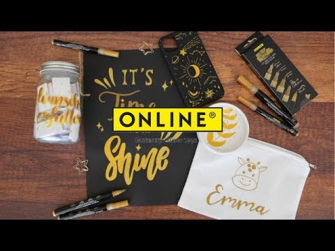 Online Gold Lettering Set – Brush Pen, Fineliner & Calligraphy Markers
