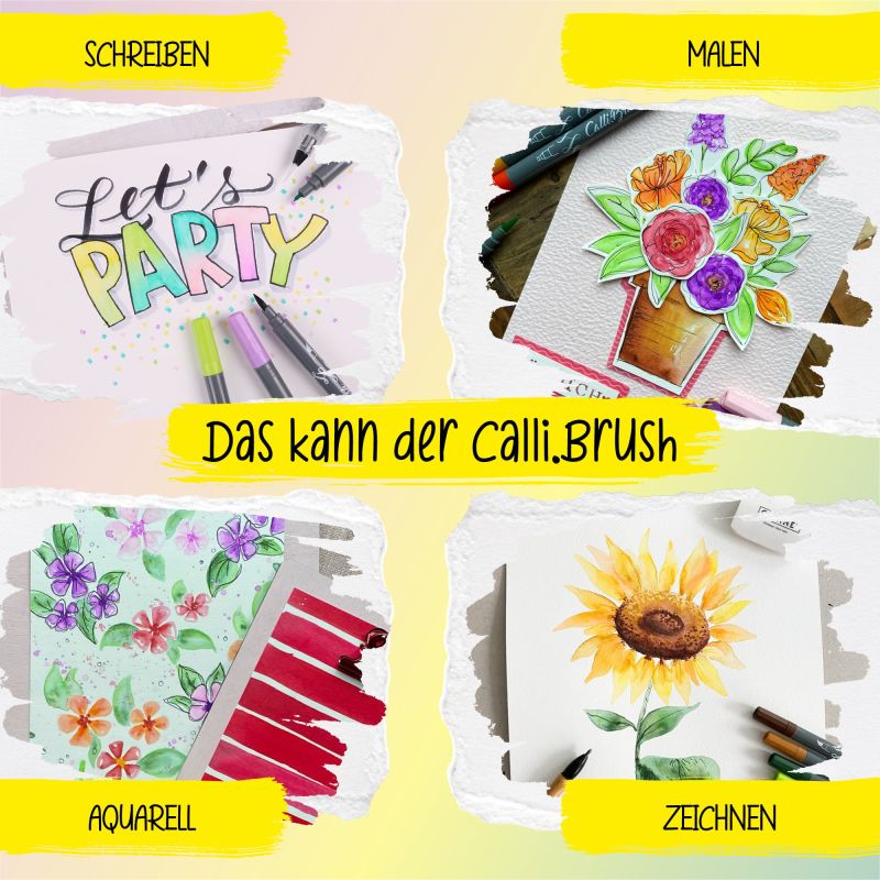 Online Calli.Brush Pens – Pastel Edition | Double Tip Calligraphy & Brush Pens 5 Colours Set