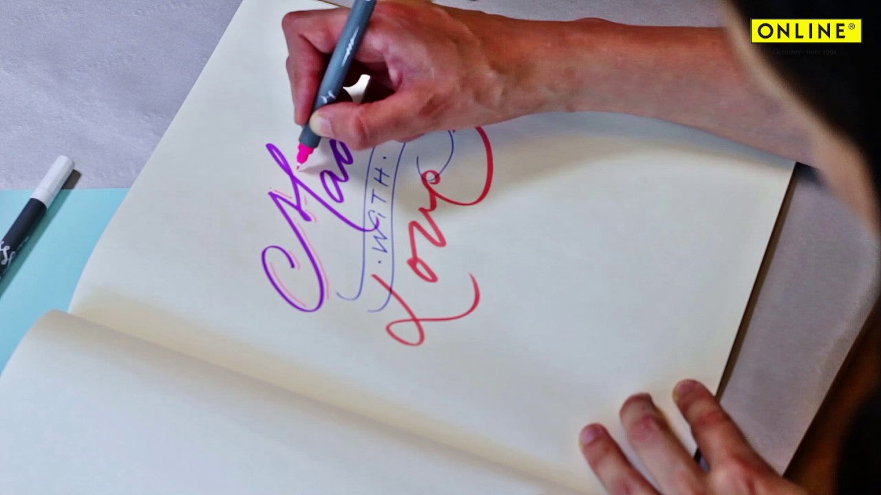 Online Calli.Brush Pens – 24 Colours | Double Tip Calligraphy & Brush Pen Set