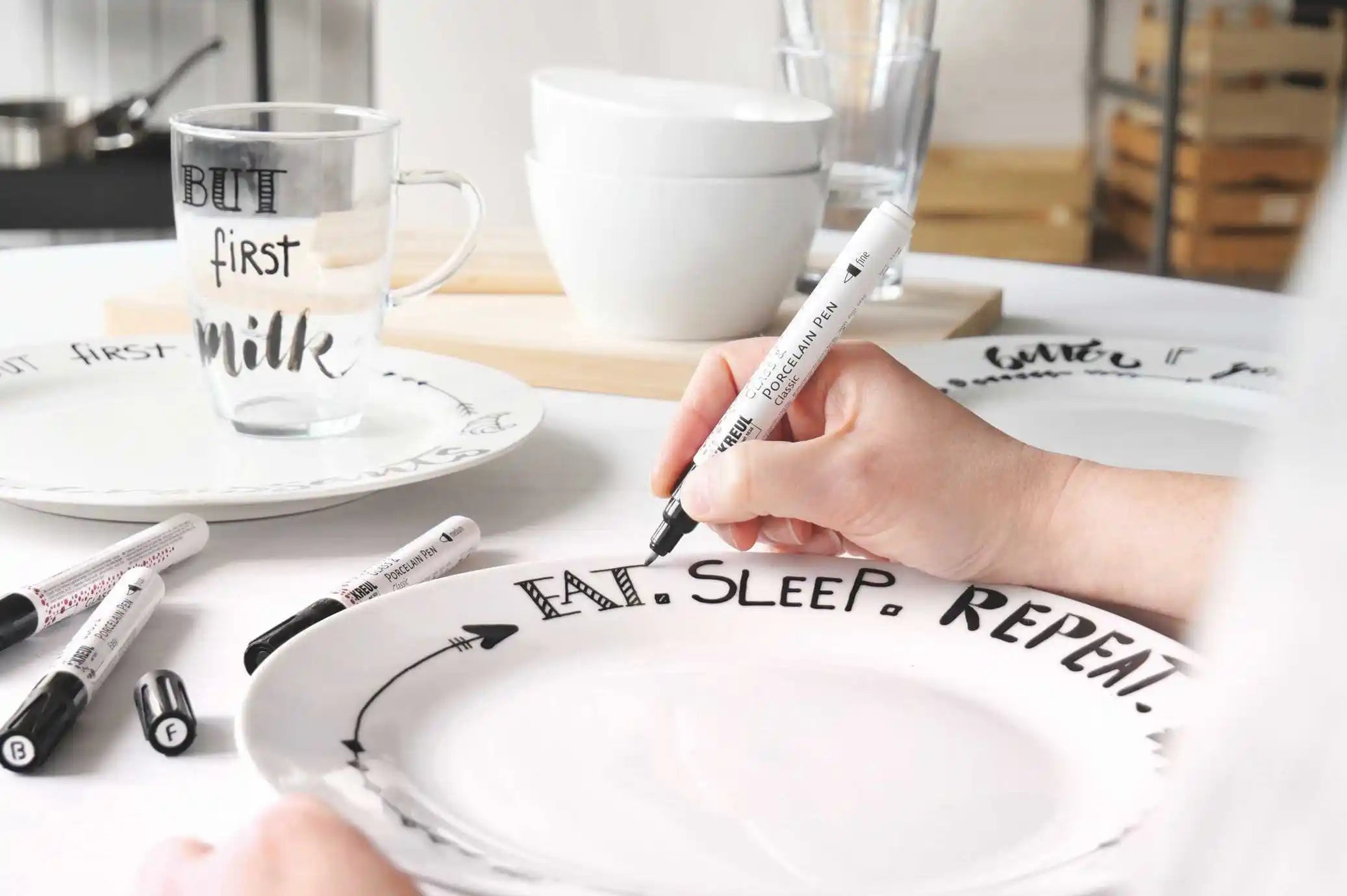 KREUL Glass & Porcelain Pen Handlettering Pack of 4