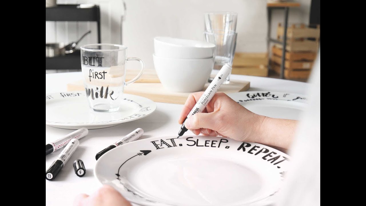 KREUL Glass & Porcelain Pen Handlettering Pack of 4
