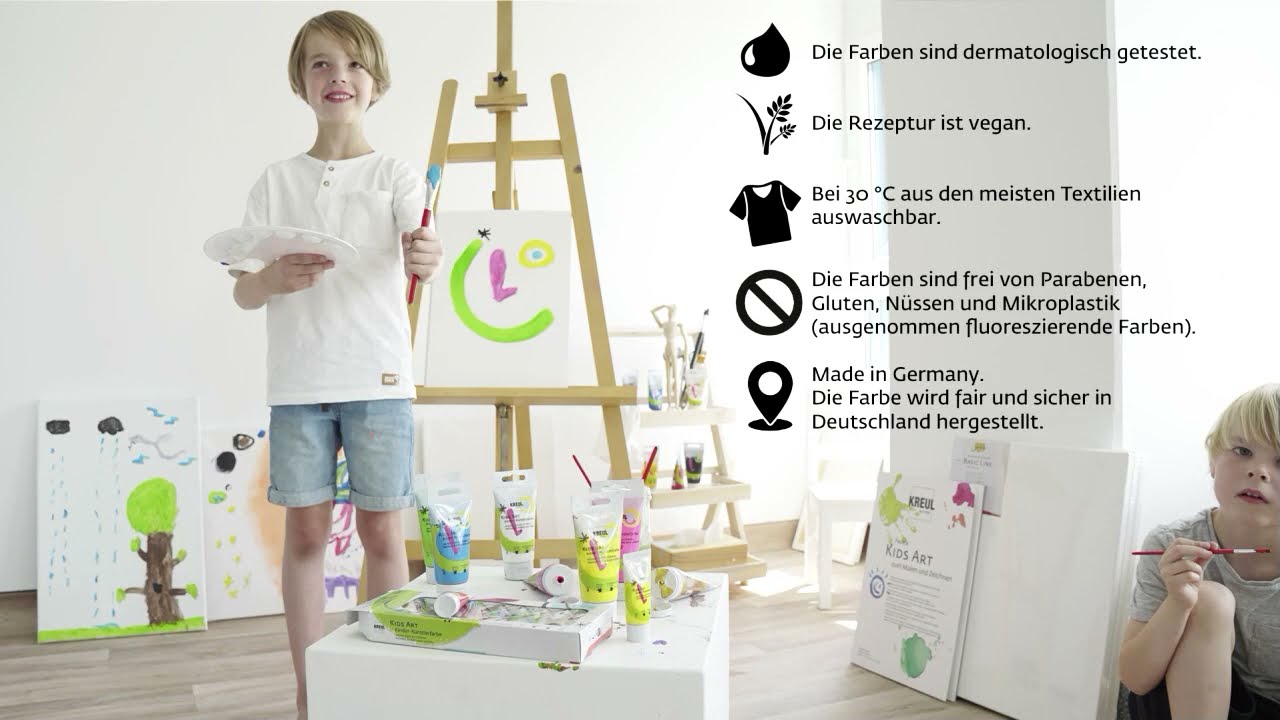 KREUL Kids Art Pack of 8 Artists’ Paints for Children, in 20-ml tubes