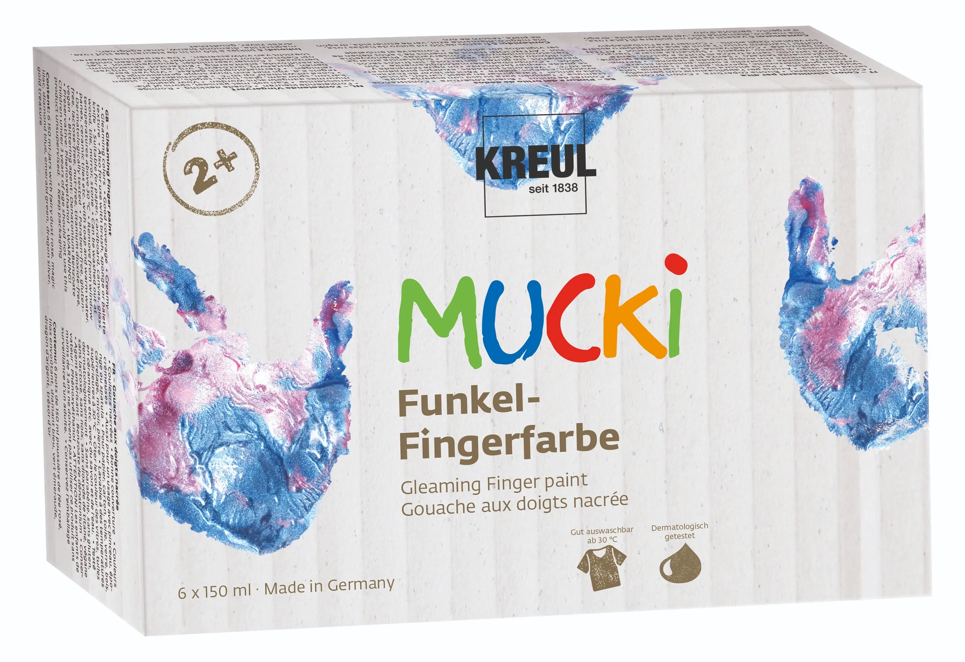 MUCKI Gleaming Finger Paint Set 6 x 150 ml