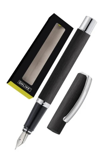 ONLINE Vision Classic Black fountain pen with matte black metal body and chrome accents