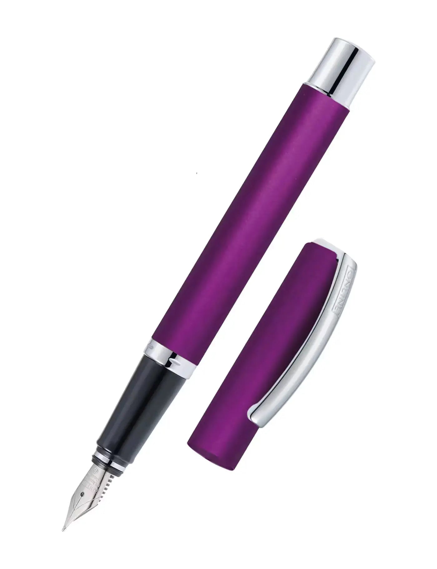 ONLINE Vision Satin Purple fountain pen with smooth satin metal finish and premium steel nib