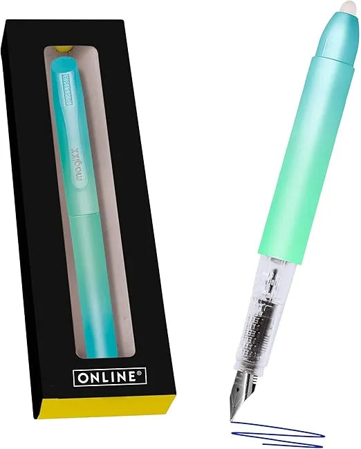 ONLINE MagiXX Fountain Pen Turquoise with erasable blue ink and smooth writing nib
