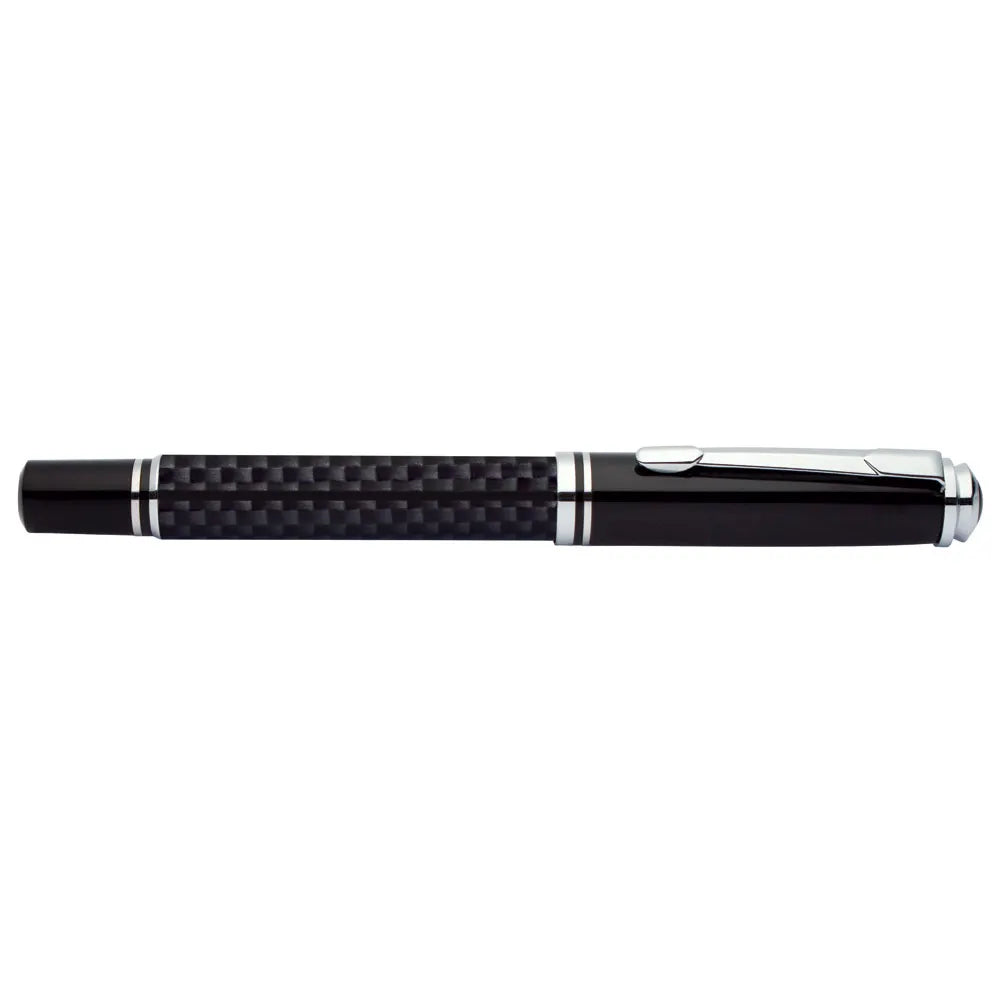Carbon-fiber style barrel fountain pen detail