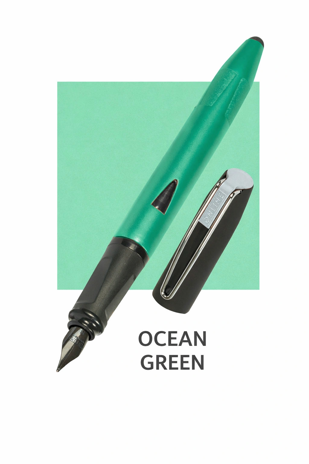 FP Switch Plus Green Ocean Fountain Pen with Cap – ergonomic grip
