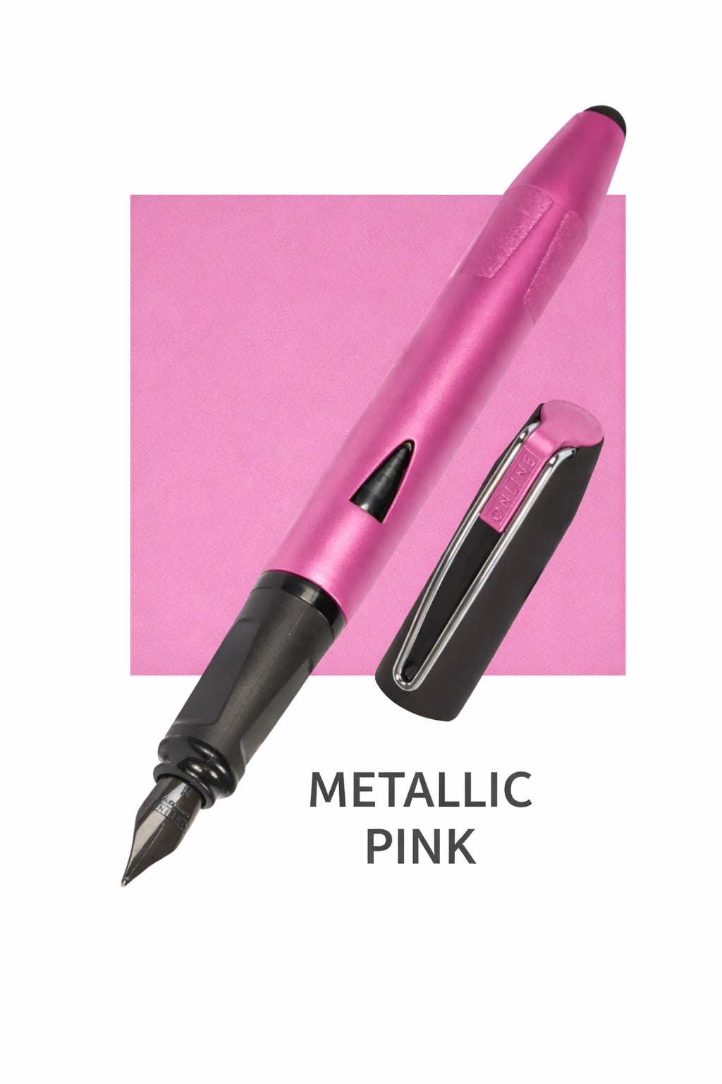 FP Switch Plus Metallic Pink Fountain Pen with Cap – modern design