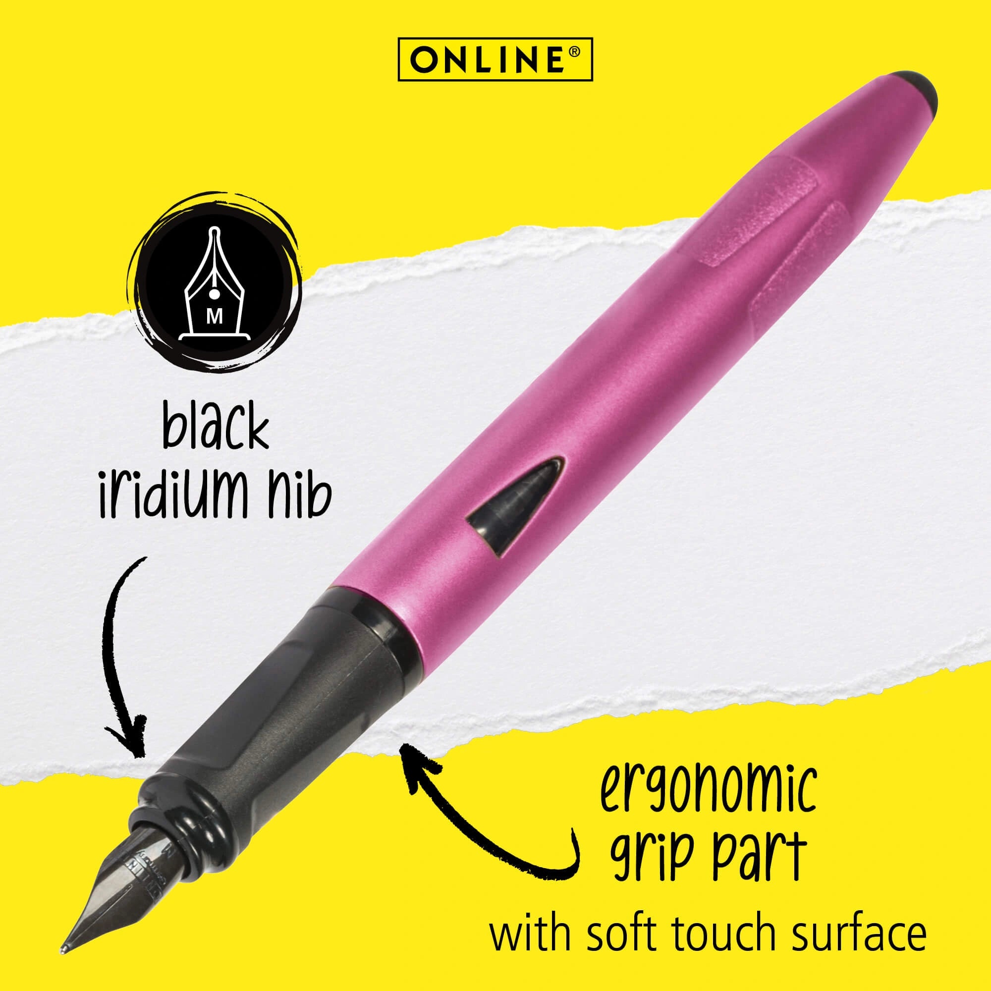 FP Switch Plus Metallic Pink Fountain Pen with Cap – modern design