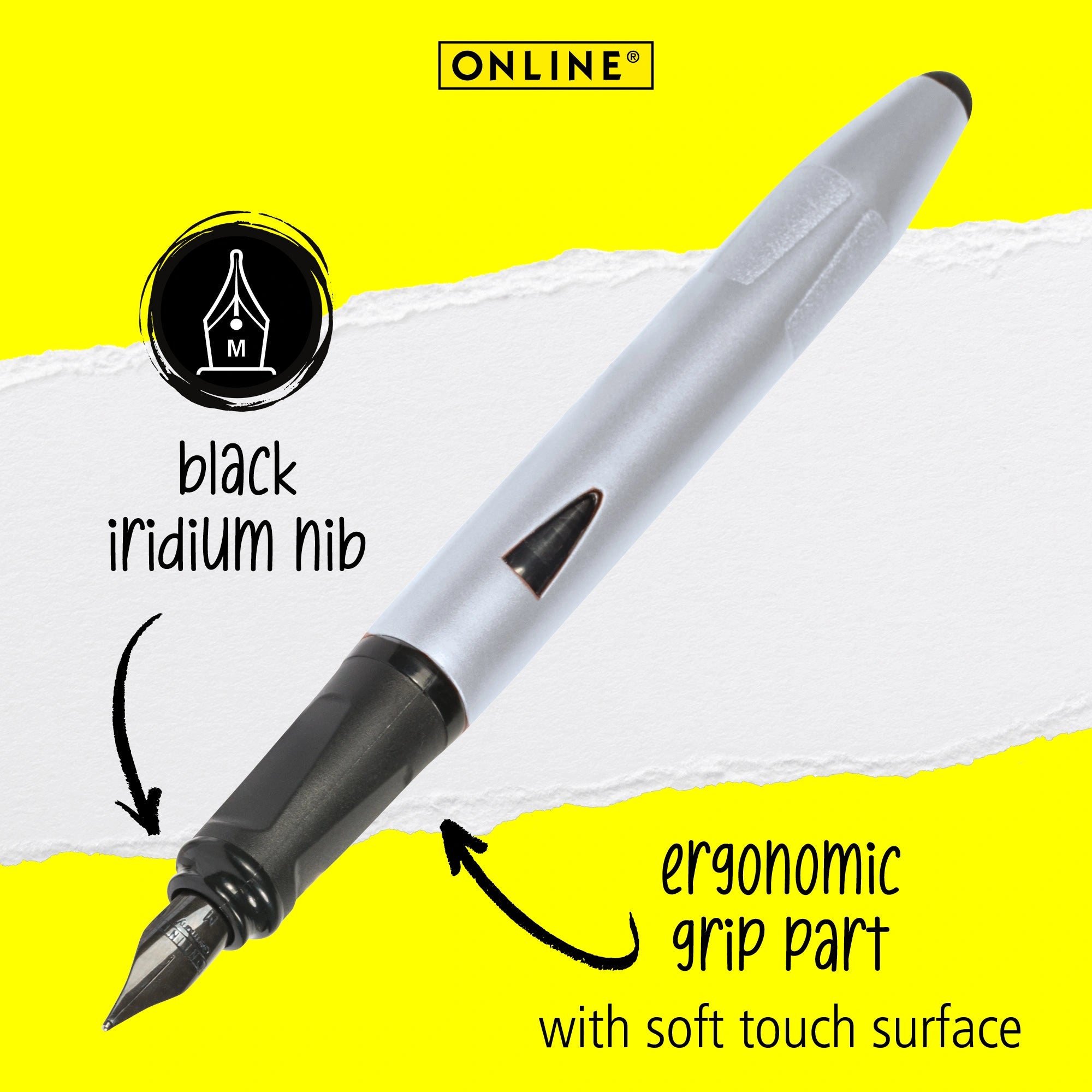 FP Switch Plus Silver Fountain Pen with Cap – smooth writing nib