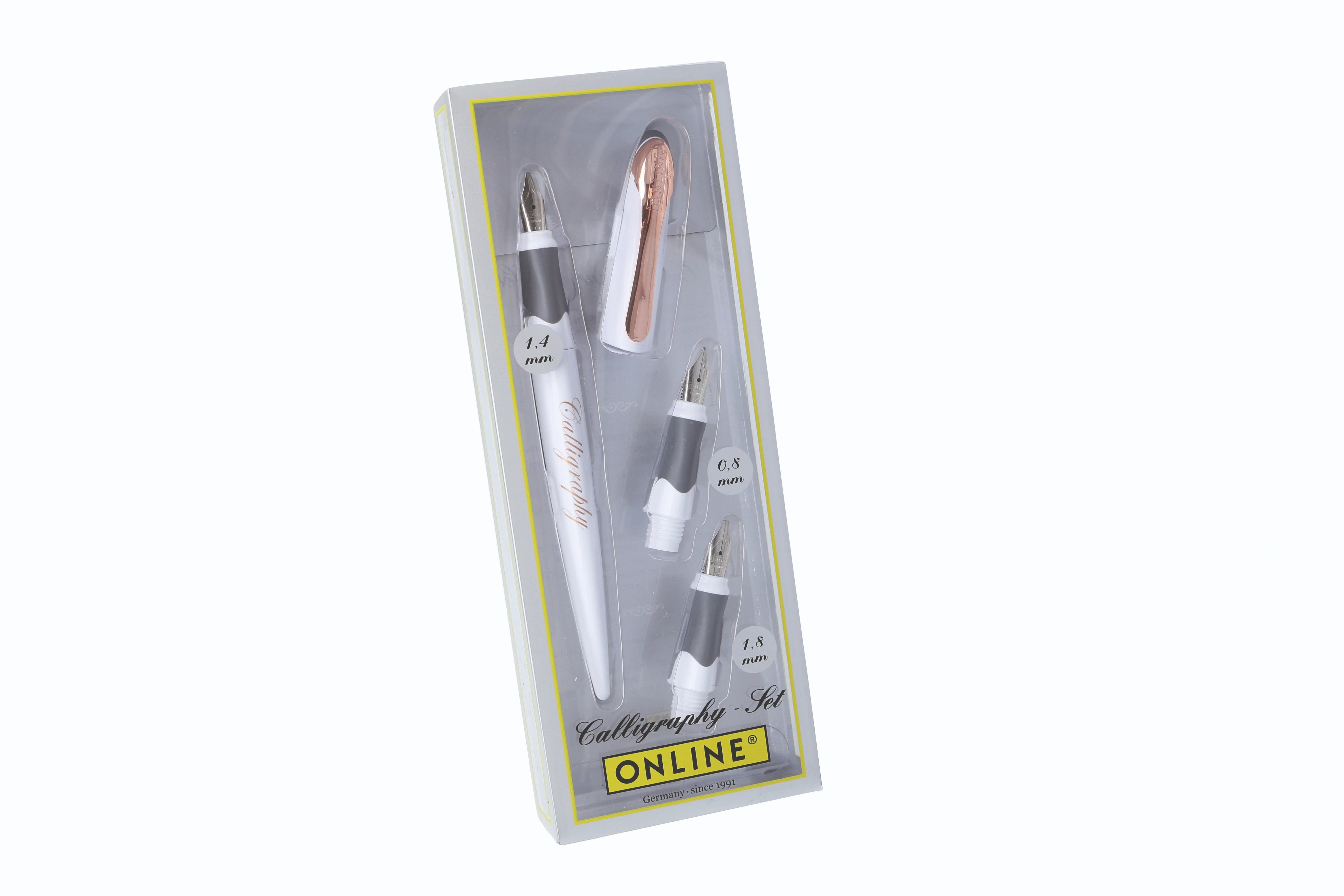 ONLINE Air Calligraphy Set White Rose with 0.8 mm 1.4 mm and 1.8 mm nibs