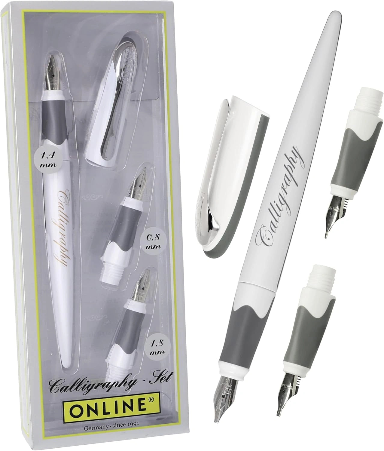 ONLINE Air Calligraphy Set White with 0.8 mm 1.4 mm and 1.8 mm nibs